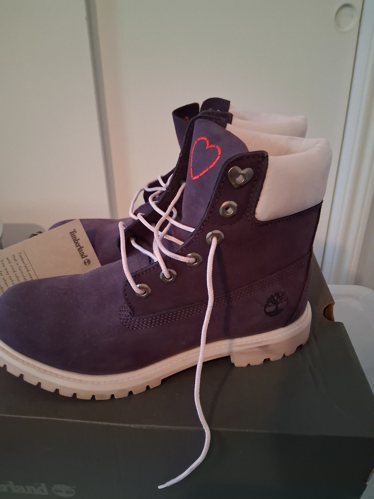 Timberland Premium 6in Waterproof Nubuck Work Boot Purple Women’s 9 M