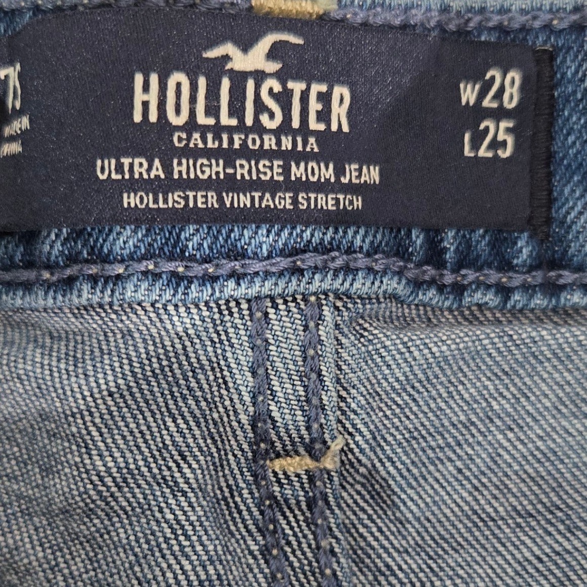 Hollister Patchwork High Rise Mom Y2K Retro Straight Jeans Colorblock Size 7S