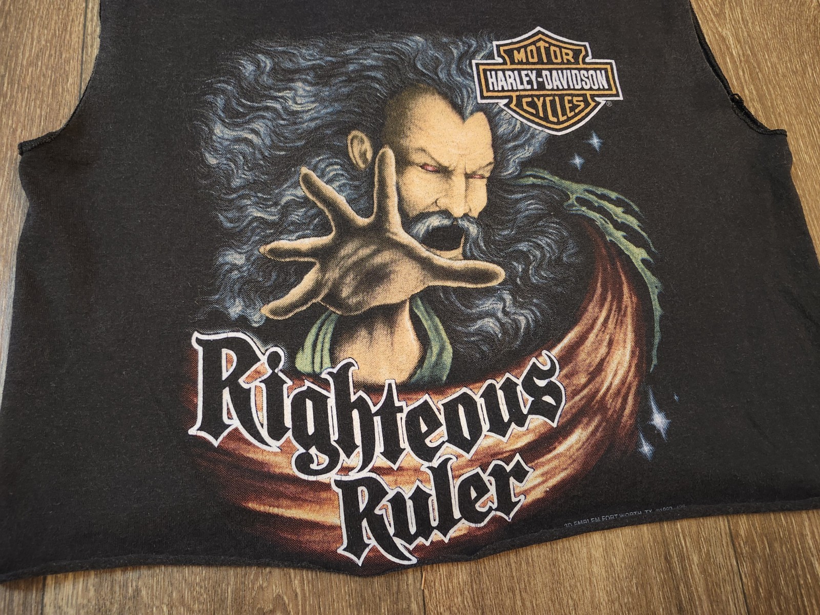 Vintage Harley Davidson 1992 Righteous Ruler 3D Emblem USA Tank Crop Top Small S