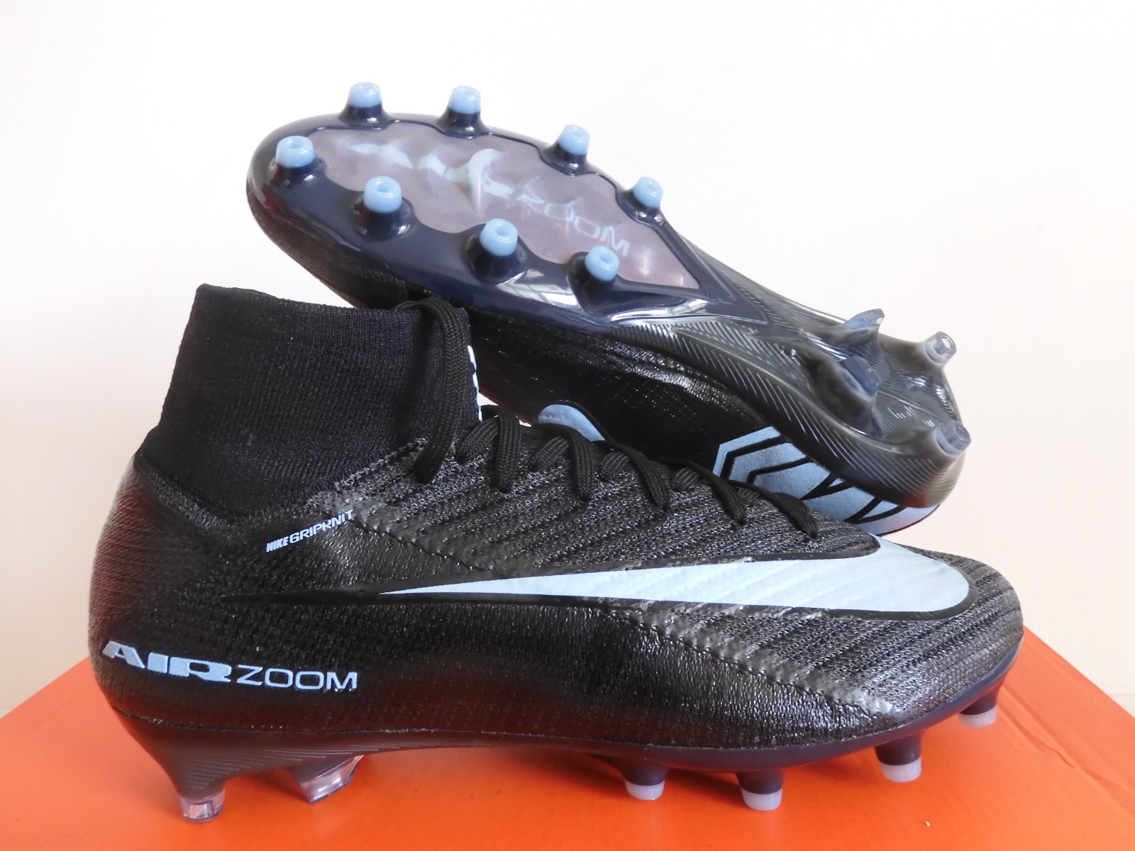 Nike Zoom Mercurial Superfly 10 Elite Ag Pro Black-Ice Blue Sz 6.5 [FQ8339-001]