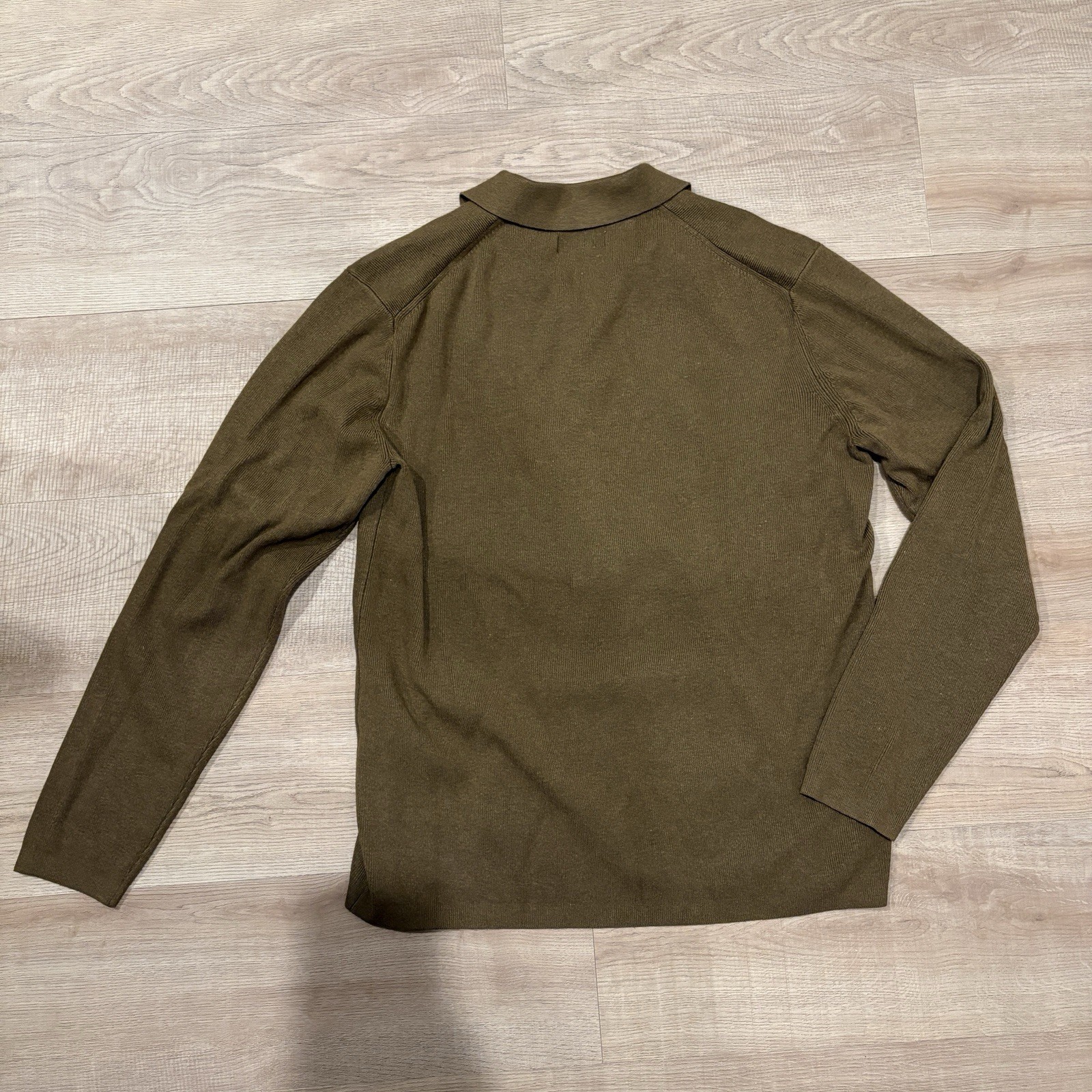 Men’s Hickey Freeman New York Brown Pullover Quarter Zip Large Sweater Polo