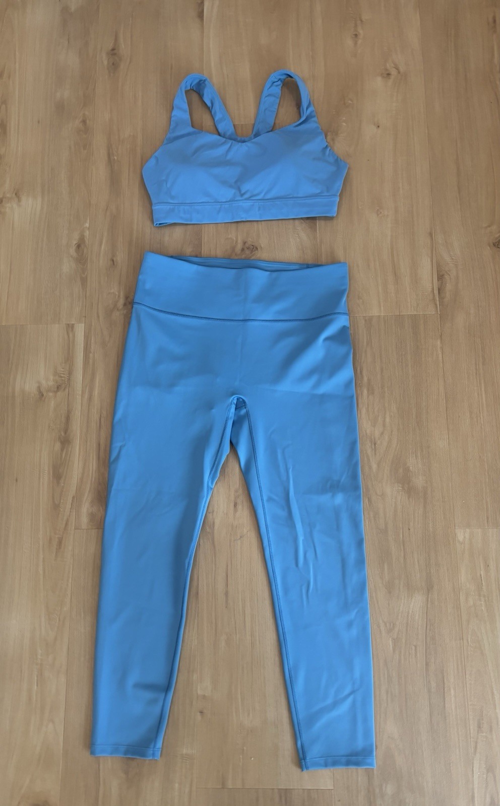 CALLA Workout Set Sports Bra Leggings Size L Blue 7/8 Length