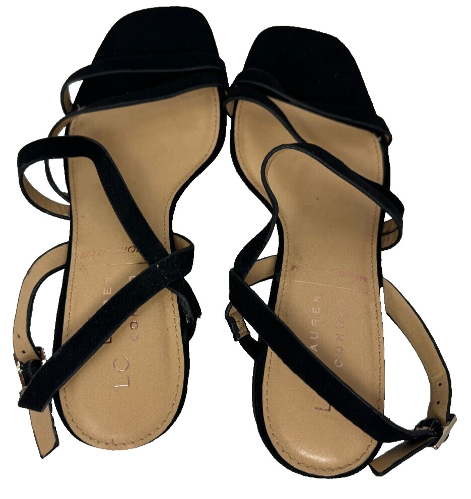 LC Lauren Conrad Women’s Emeliah Strappy Dress Sandals Black Size:6 140N