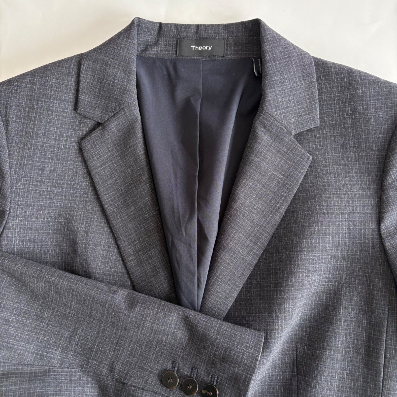 Theory Women’s 8 Wool Blend Blazer Business 2 Button Charcoal NEEDS REPAIR
