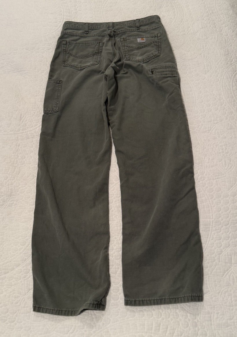 Carhartt FR Pants Mens 33×34 Green FRB159 MOS Fire Resistant Vintage Mexico