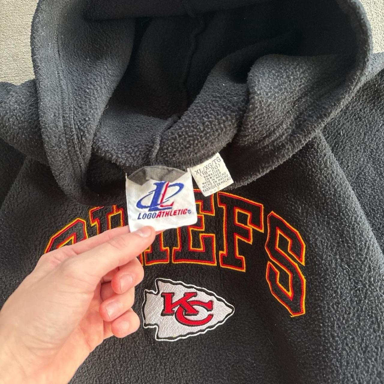 Vintage 90s 2000s Logo Athletic NFL Kansas City Chiefs Fleece Embroidered Hoodie