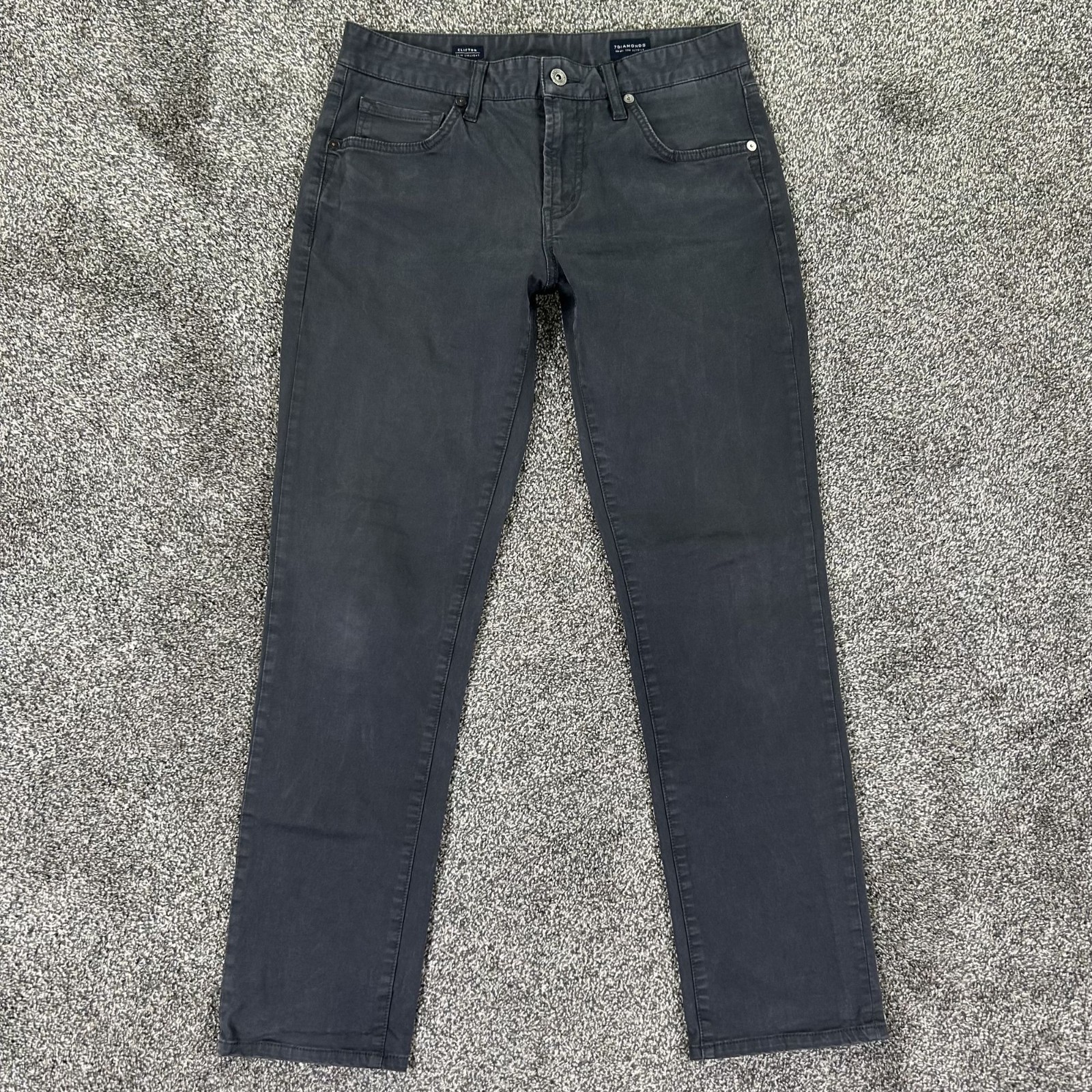 7Diamonds Clifton Slim Straight Jeans Mens 29X30 Gray Durable Stylish Chino Pant