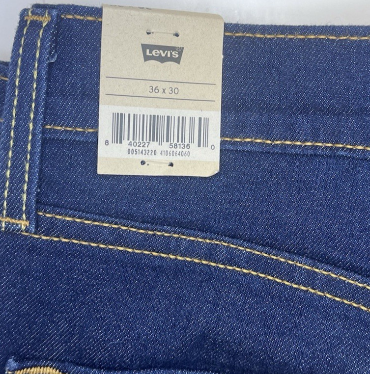 New LEVI’S 514 Men’s 36 x 30 Straight Fit 5-Pocket Dark Blue Jeans