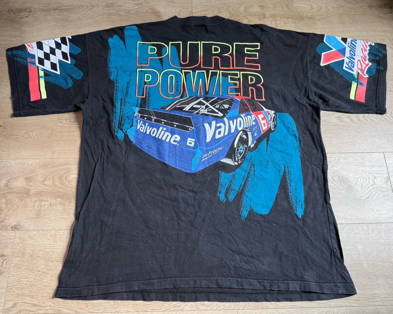 1993 Mark Martin Pure Power Valvoline All Over Print Shirt Size XXL NASCAR VTG