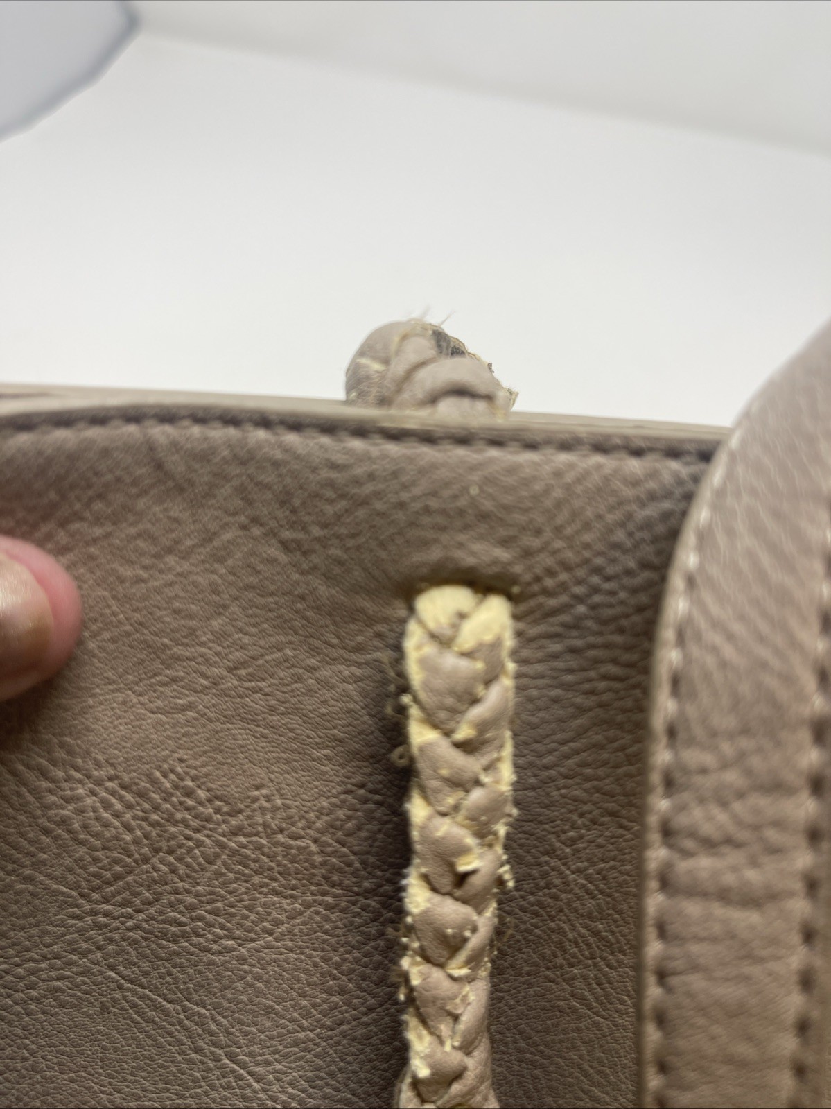 Big Buddha Tote Bag Purse Handbag Beige Tassel Large WhipStitch Boho