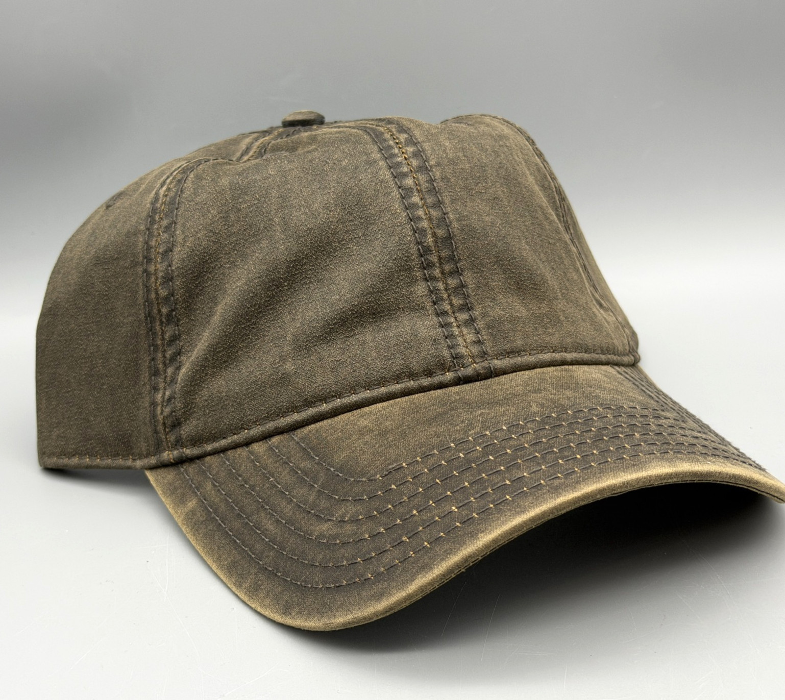 Otto Mineral Washed Wax Coated Brown Adjustable Baseball Cap Hat – NEW