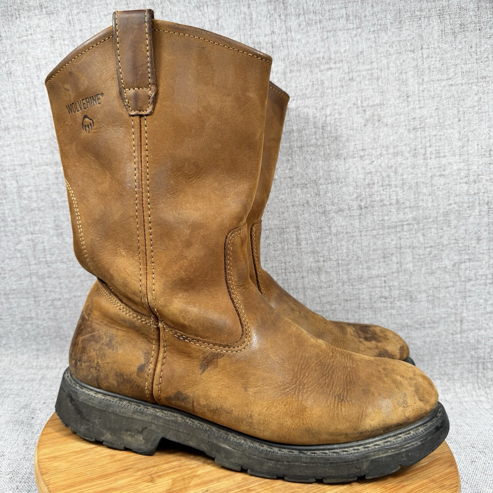 Wolverine Boots Mens 12 M Wellington DD Work Leather Soft Toe Goodyear Welted