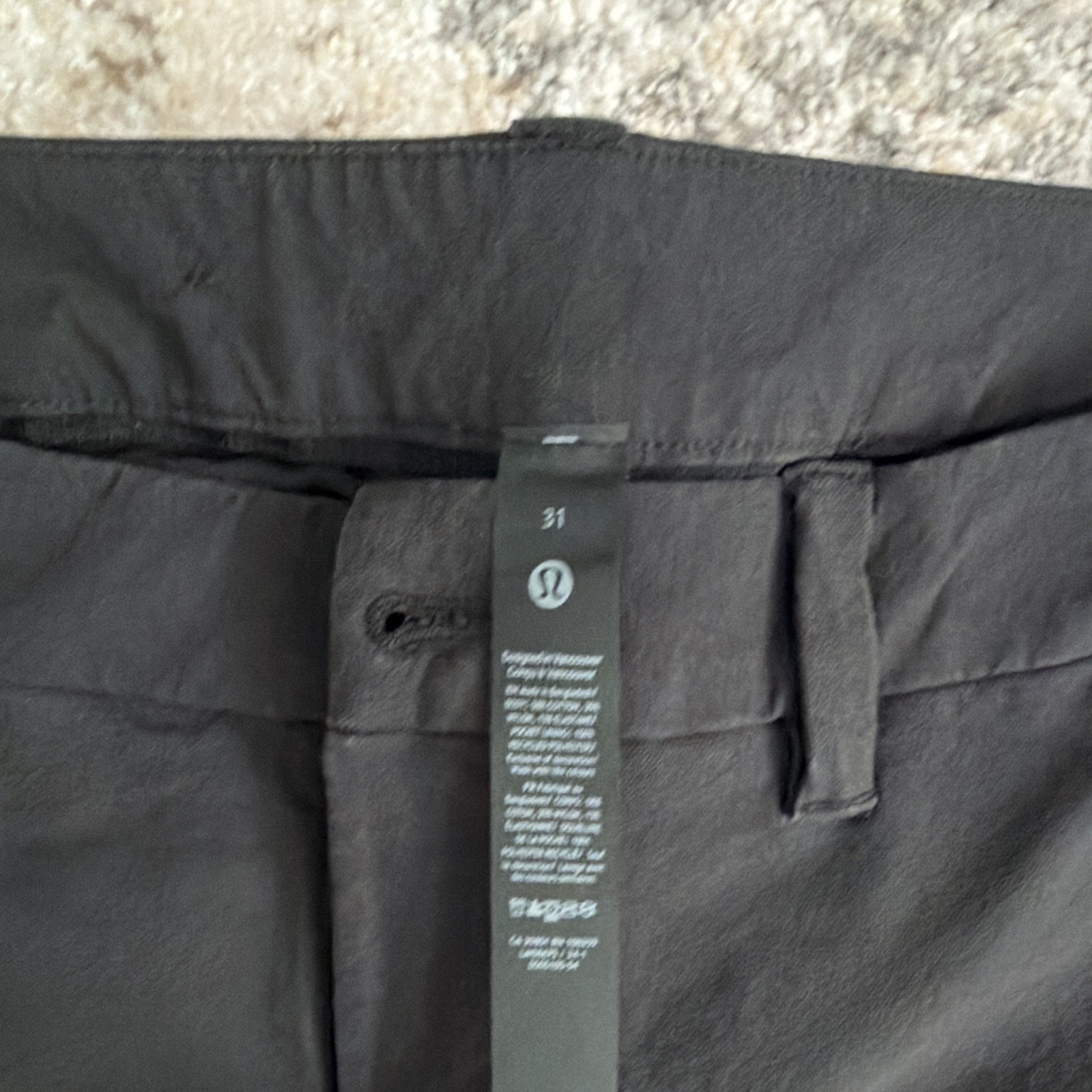 Lululemon ABC Men’s Black Slim Tapered Knit Pants Stretch Pockets 31W