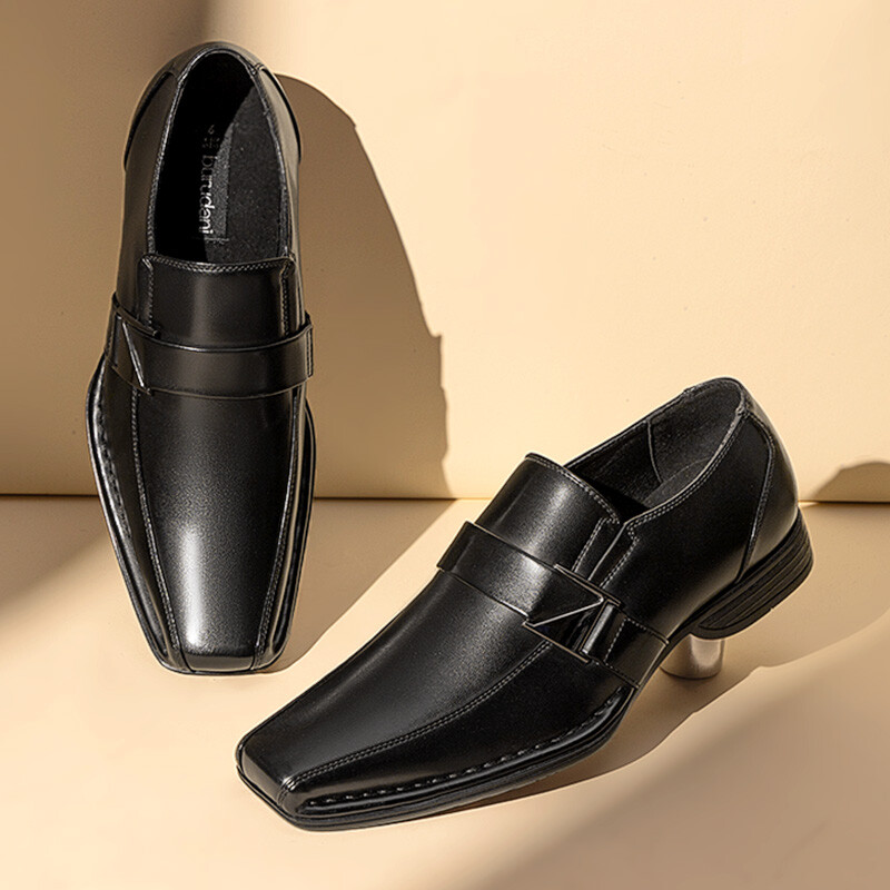 Men Dress Shoes Oxford Faux Leather Slip On Business Square Toe Loafer Shoes