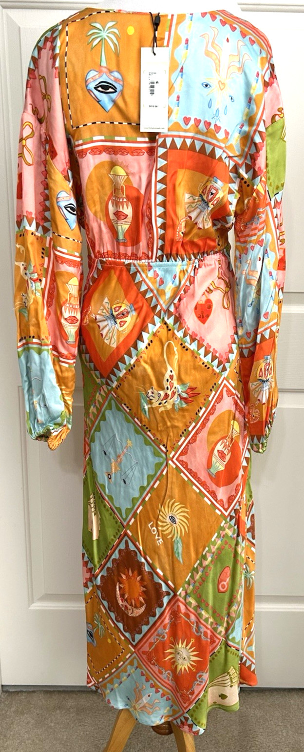 NWT Never Fully Dressed size 6 orange pink long sleeve fit & flare Dress $210