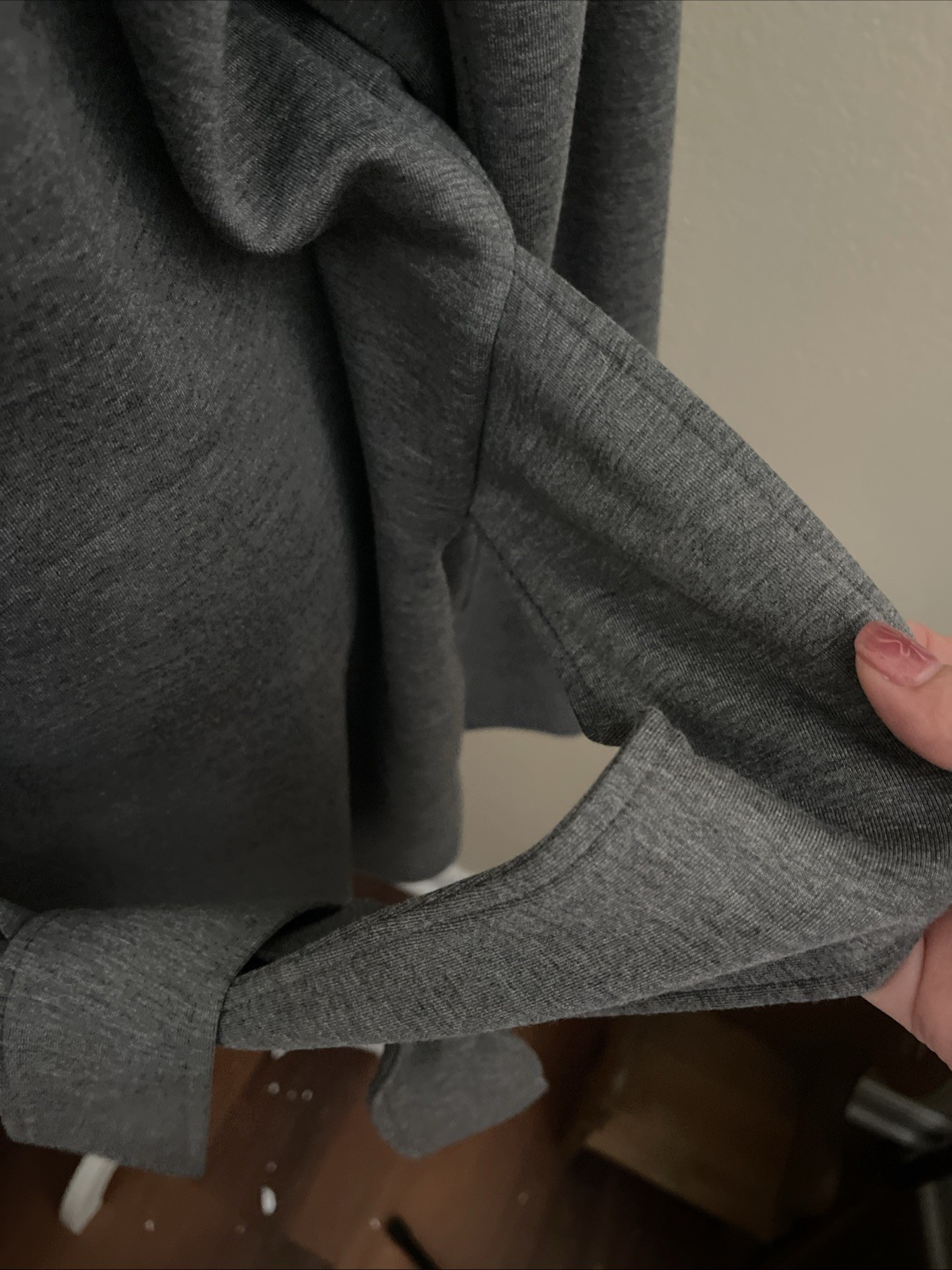 Varley Anset Jacket Large Light Grey Marl Belted Snap Front Doubleface Knit