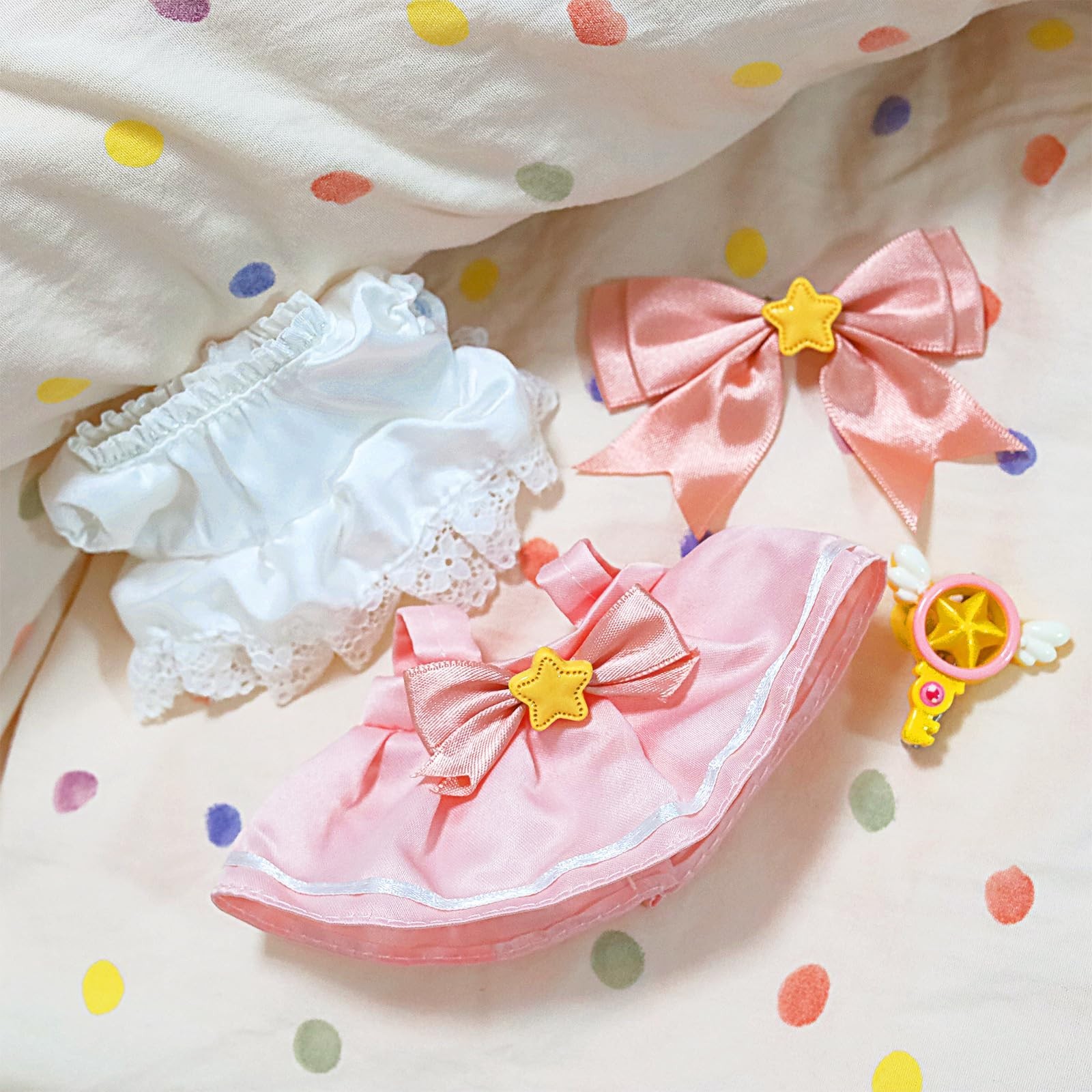 17cm Doll Outfits,4Pcs Clothes for 17cm Doll, Anime Cosplay Dress Cute Outfit…