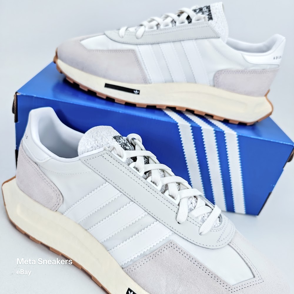 Adidas US 10 Men’s White Silver Gum Boost Retro Runner Retropy E5 H03075 New