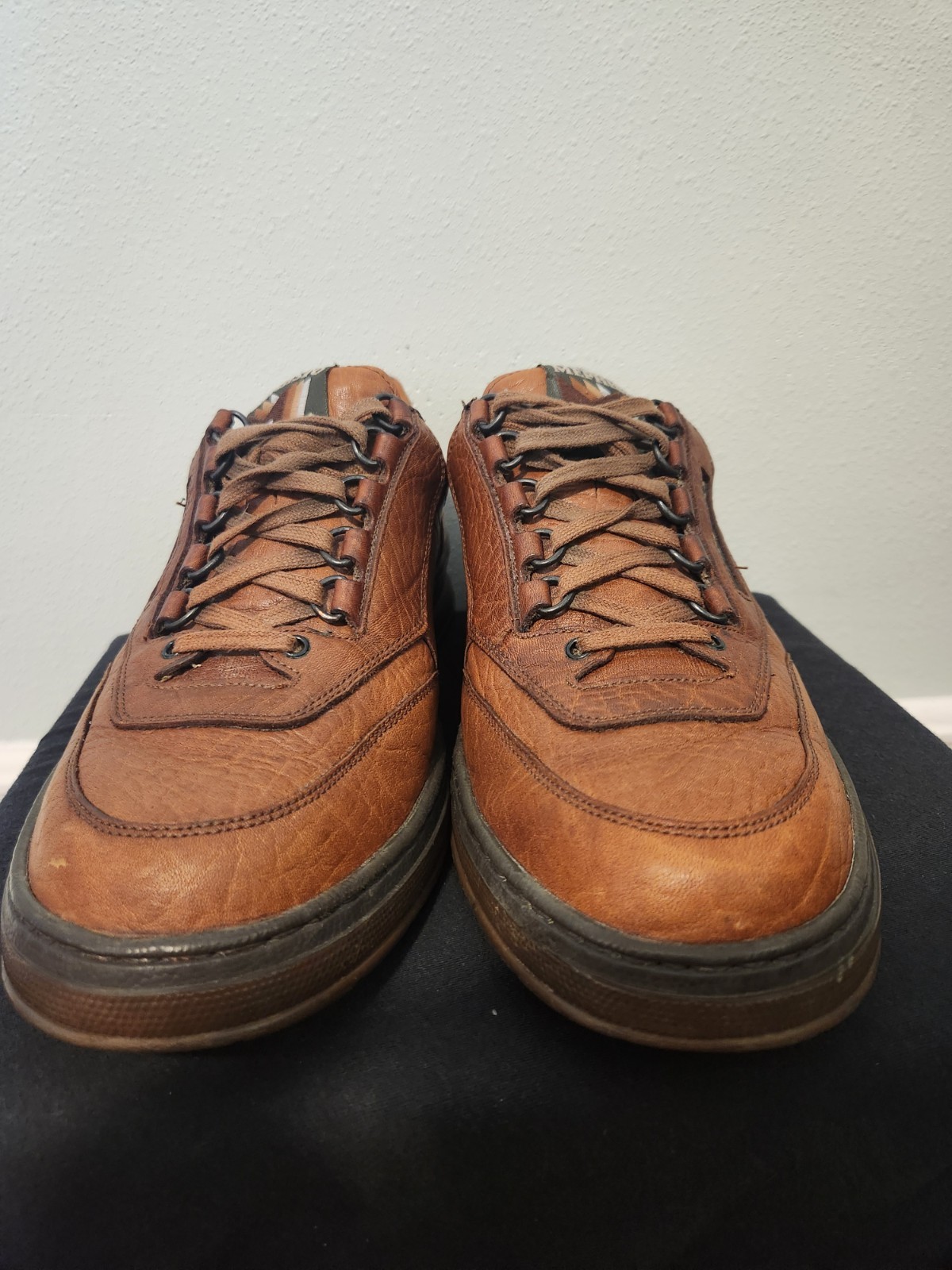 Mephisto Match Walking Shoes Men’s Size 9.5 Brown Leather Air-Jet Sneakers