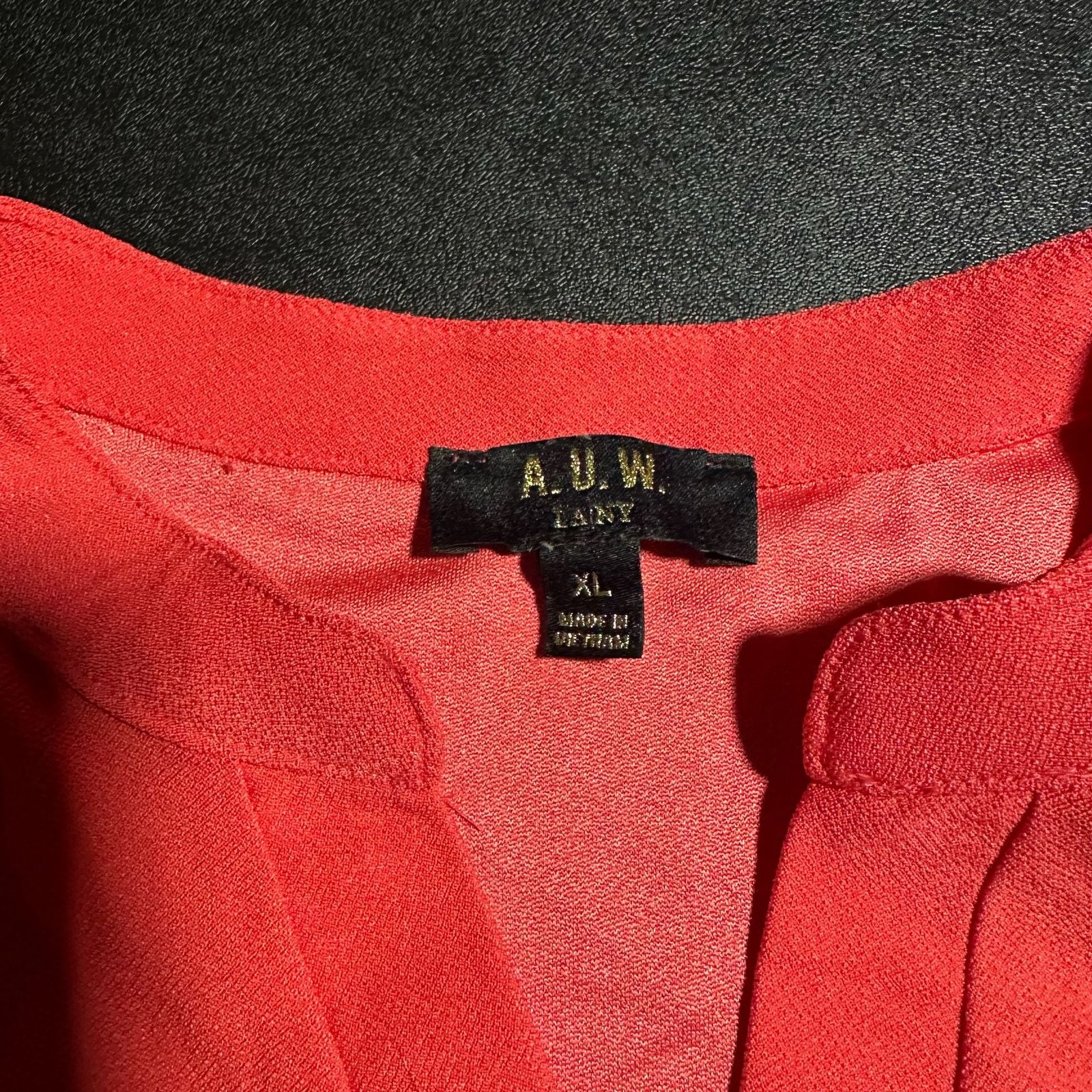 A.U.W. LANY Women’s Red Sleeveless Notch Neck Blouse