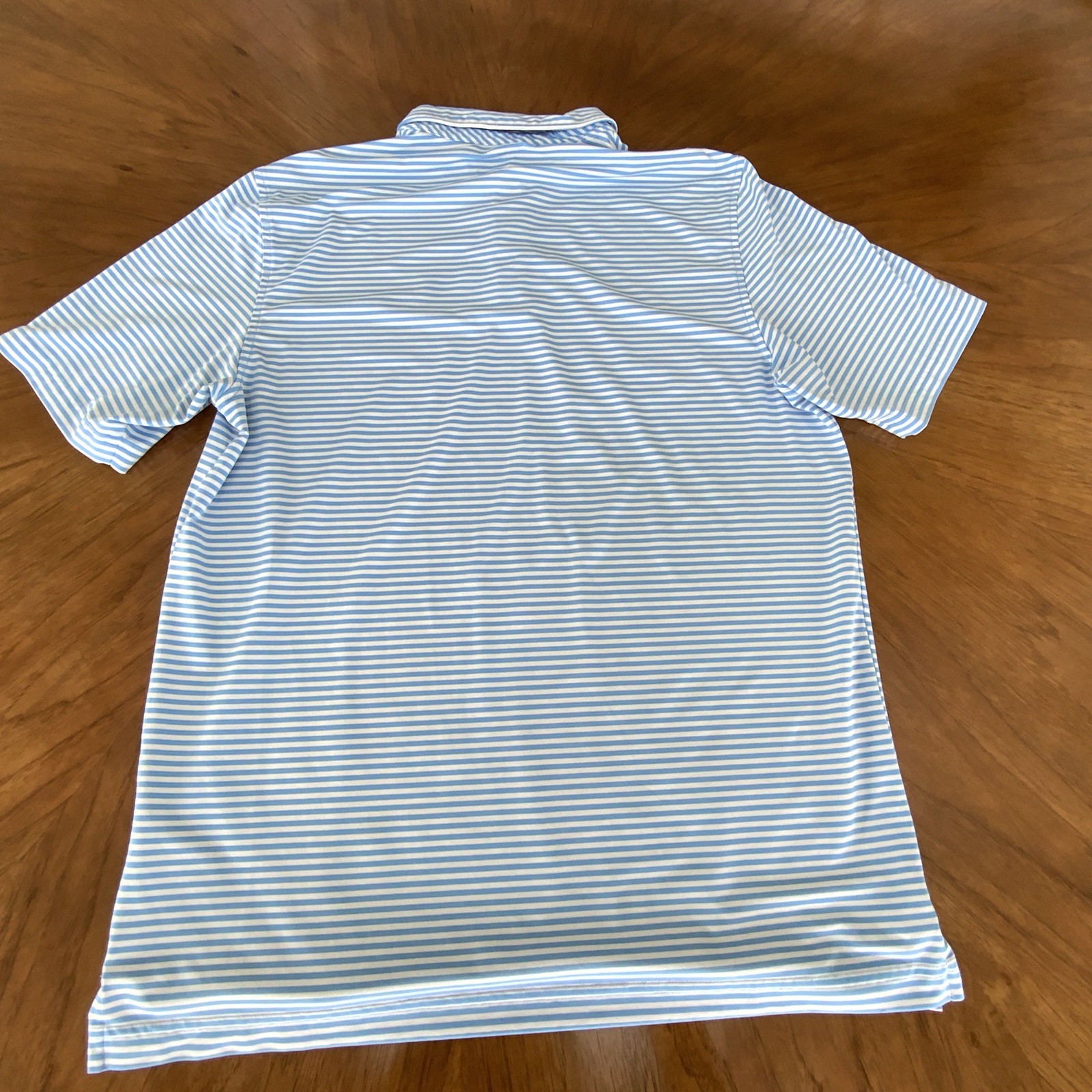Vineyard Vines Performance Blue White Striped Short Sleeve Polo Shirt M