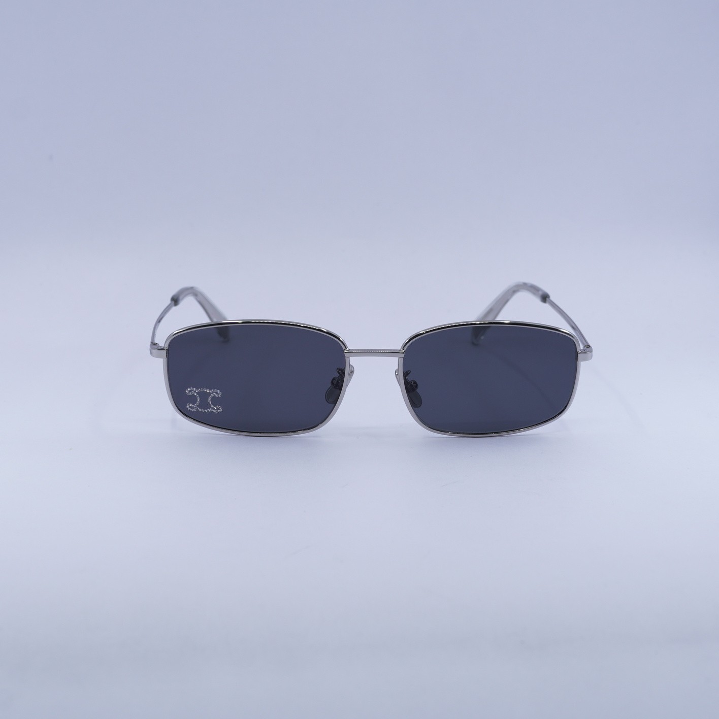 New Celine CL40285U RHINESTONE TRIOMPHE 16A Shiny Palladium/Grey with Crystal…