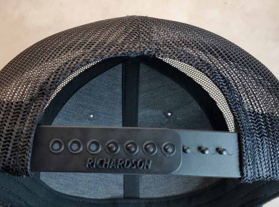 Peterbilt Black Patch on Richardson 112 Trucker Hat Snapback Charcoal/Black