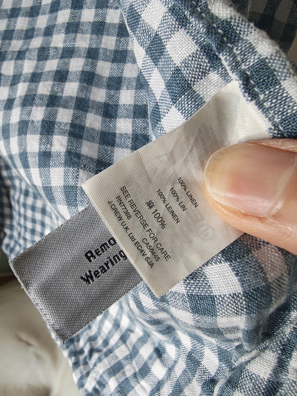 J Crew Men’s Size S Baird McNutt 100% Irish Linen Slim Button Shirt Blue Gingham
