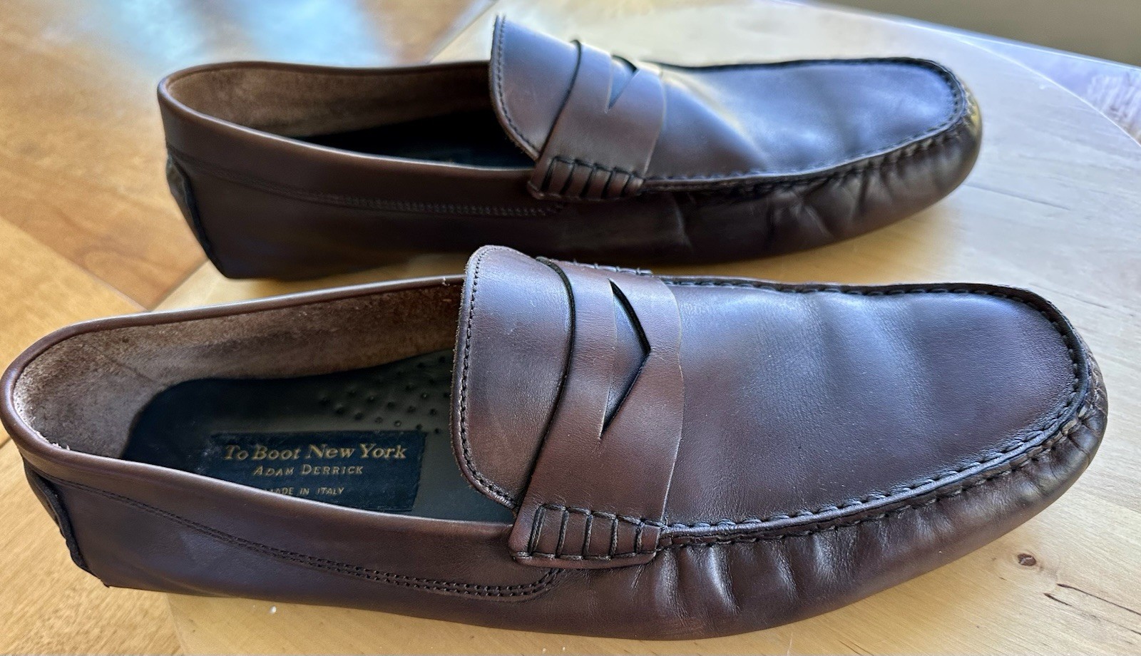To Boot NY Mens 11 Palo Alto Brown Leather Driver Driving Penny Loafer Moccasin