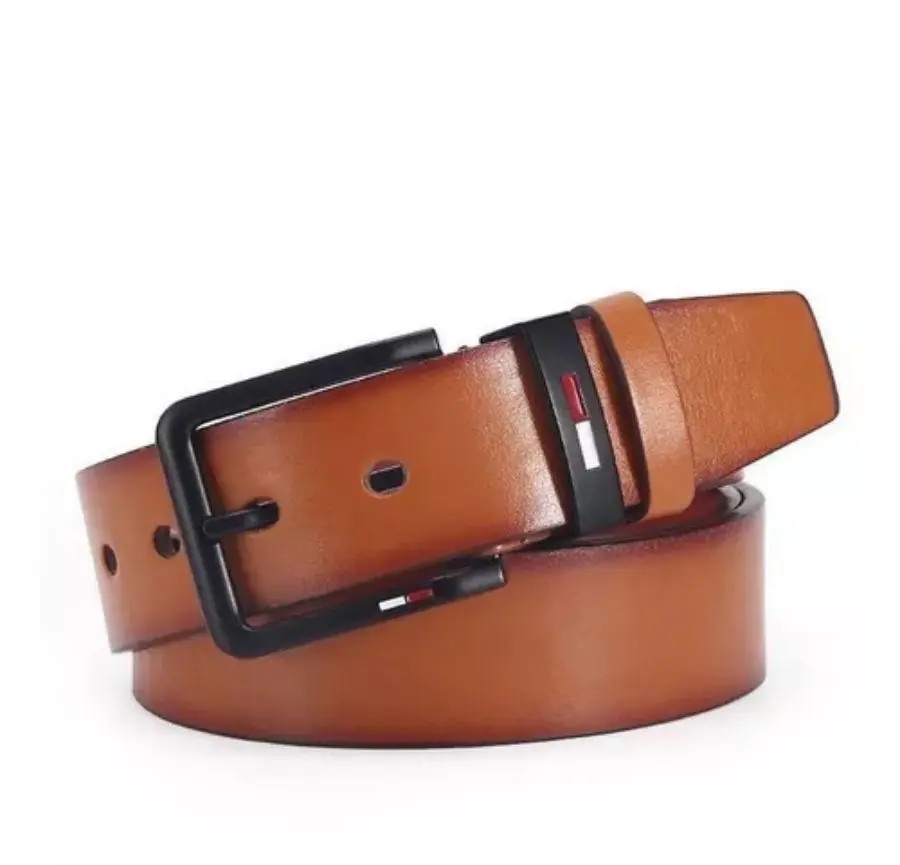Men’s 120cm x 3.8cm PU Leather Belt Alloy Square Pin Buckle Business Casual