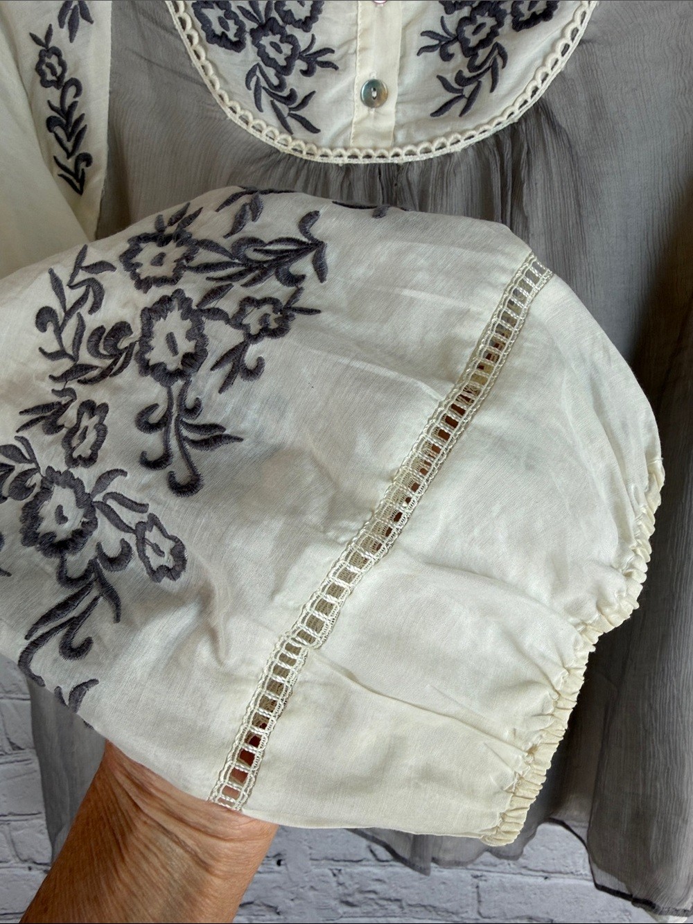 SUNDANCE Embroidered Peasant Tunic | Cotton Silk Boho Blouse