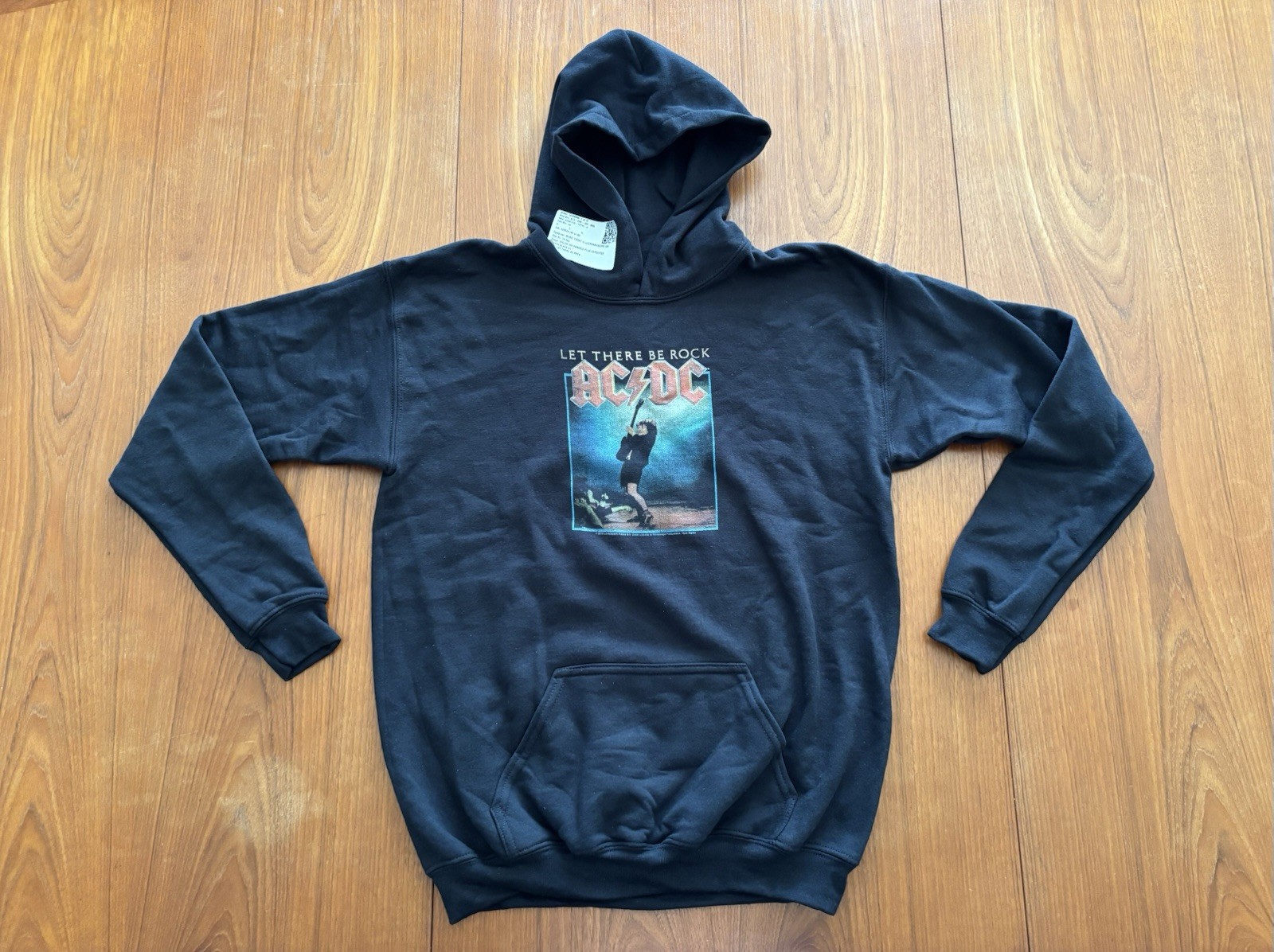 AC/DC Official Merch Pullover Hoodie Youth XL Black Sweatshirt Angus Young NWT