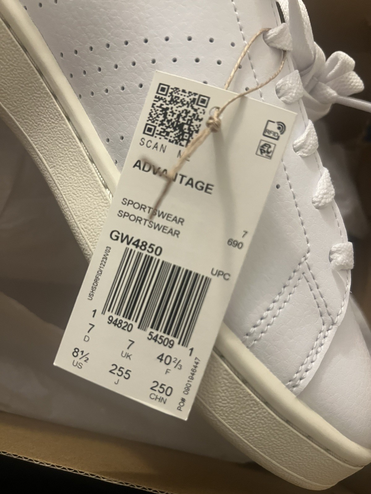 New Adidas Advantage White Leopard W Size 8.5