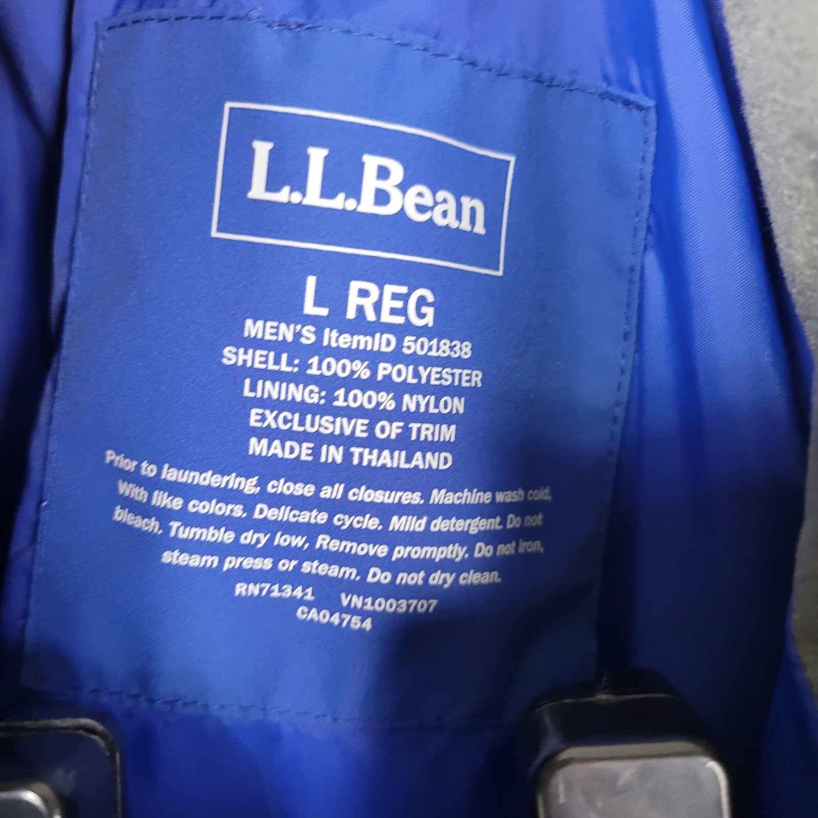 LL Bean LG Sweater Fleece 3 In 1 Jacket Navy Blue Large Regular Waterproof Shell