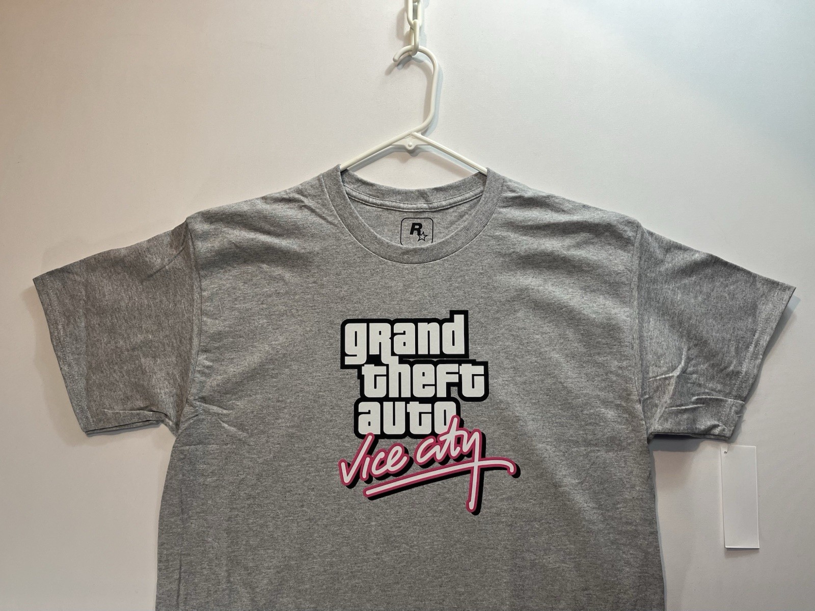 GTA Vice City Gray T-Shirt (New Condition) Grand Theft Auto, Rockstar Games Logo