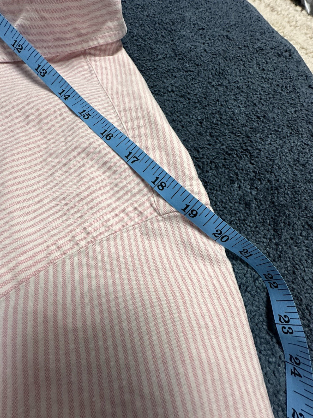 Vtg 90’s Polo Ralph Lauren Striped Button Up 16 1/2-35 Pink Preppy Flesh Pony