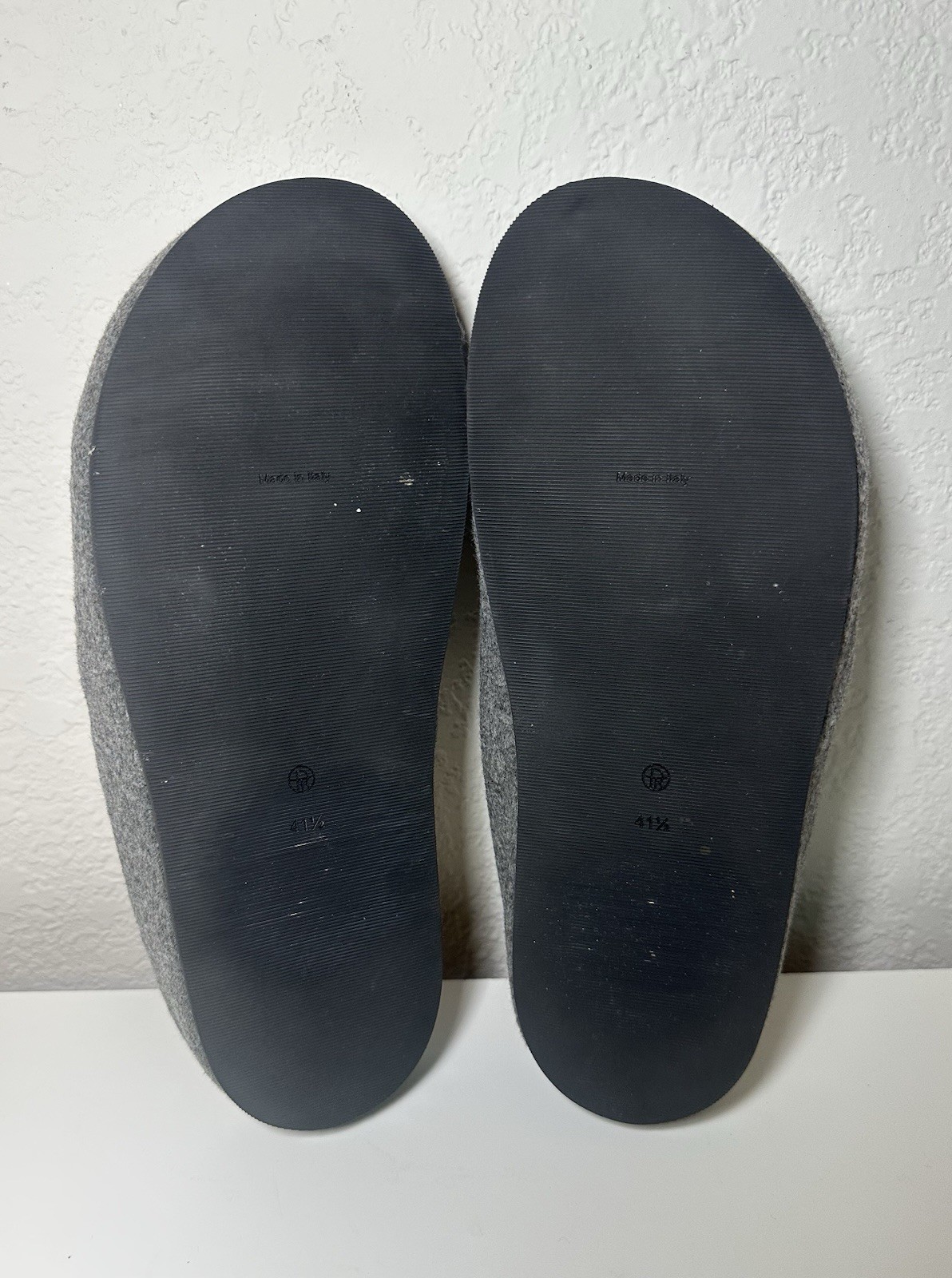 THE ROW Hugo Wool Cashmere Blend Dove Gray Slippers Clogs Shoes IT 41.5 US 11.5