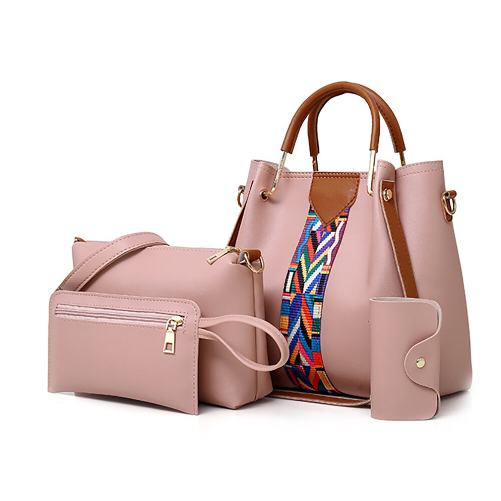 4Pcs/Set Women Lady Leather Handbags Messenger Shoulder Bags Tote Satchel Purse