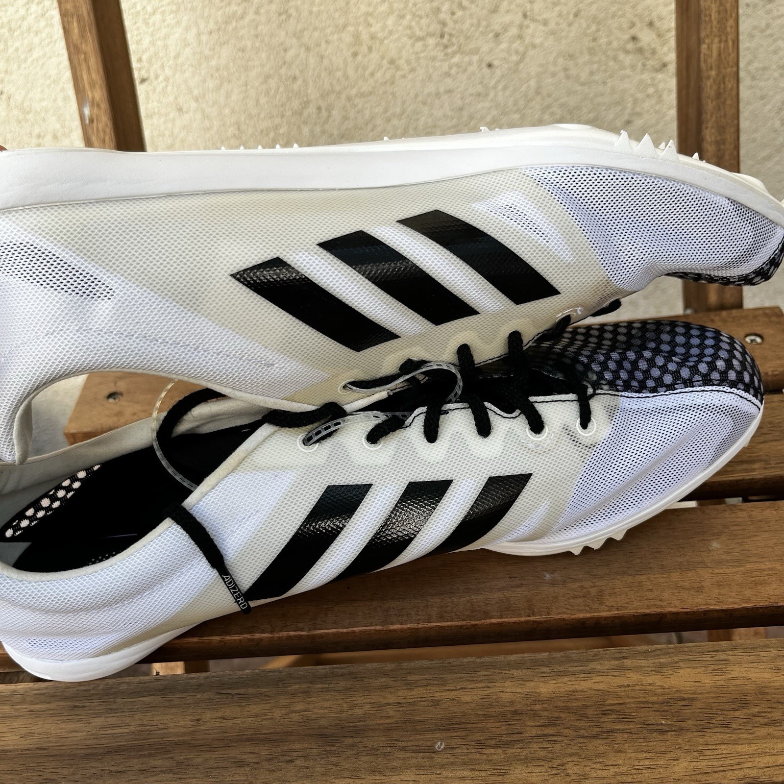 Adidas Track Shoes Mens 11.5 Black White Adizero Ambition 4 Cleat Running Core