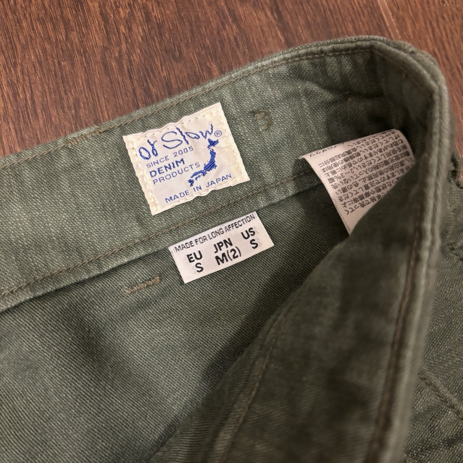 orSlow Men’s Regular Fit Fatigue Pants Size 2 (30in) Green Made in Japan