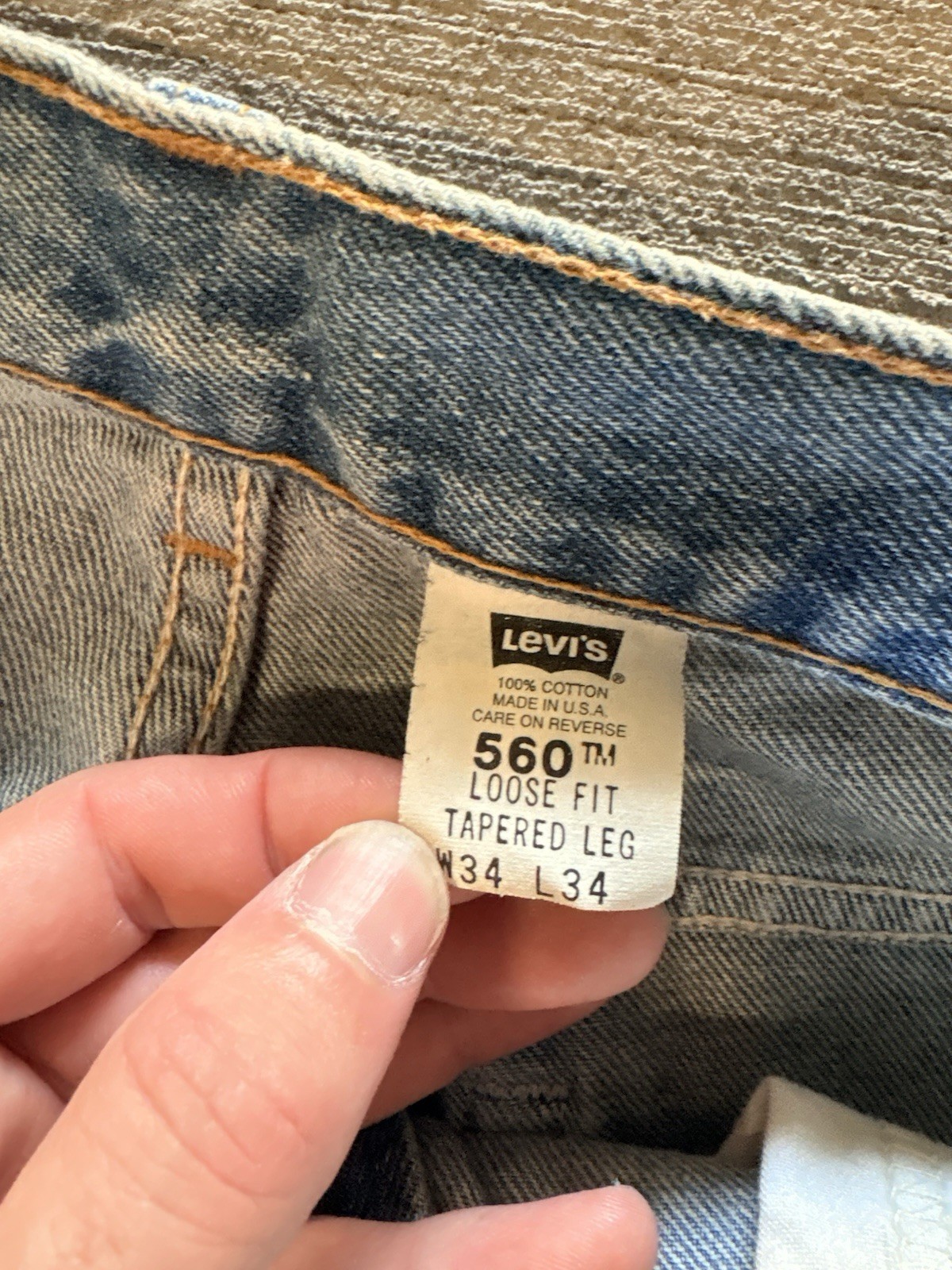 Levi’s Men’s Blue Denim Jeans Loose Fit Tapered Leg Mid Rise 5-Pocket