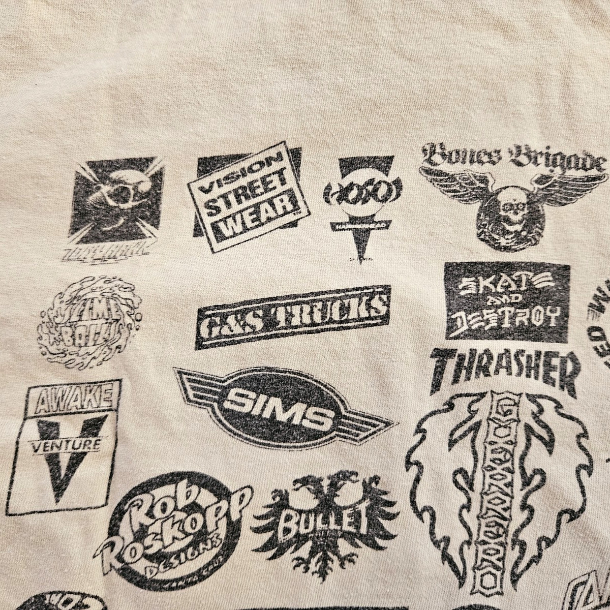 Rare Vintage 80s Skate And Destroy T Shirt Large Single Stitch Vision Hawk Bones
