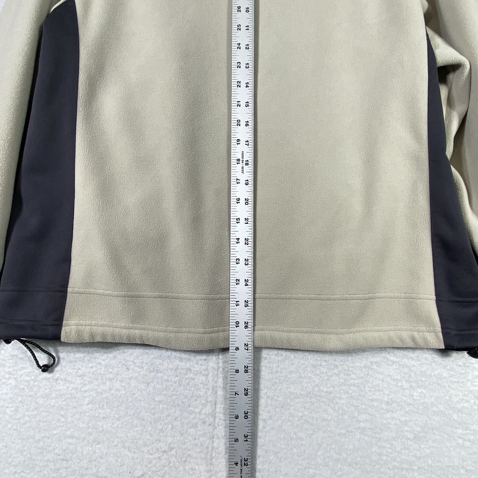 Tek Gear Fleece Jacket Men’s L Cream Gray Full Zip Stand Up Collar Lightweight