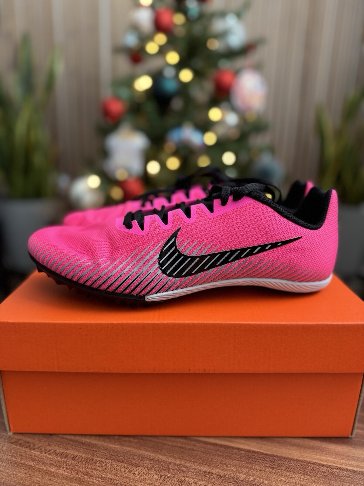 Nike ‘Pink Blast’ Zoom Rival Track Shoes with Attachable Spikes Men’s Sz 9