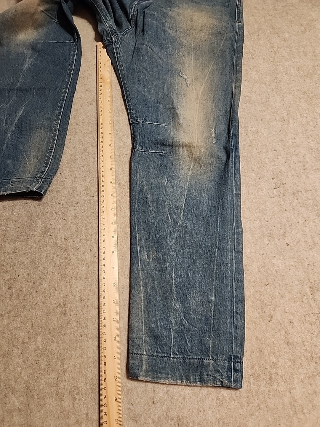 Diesel Eazee Relaxed Boyfriend Denim Jeans 30×25 whiskered Distress staining EUC