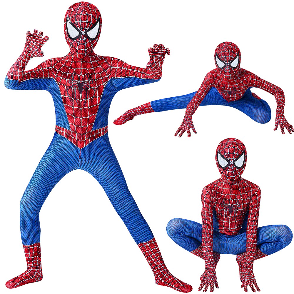 Kids Spider-Man Boy Miles Morales Tobey Maguire Outfits Jumpsuit Cosplay Costume