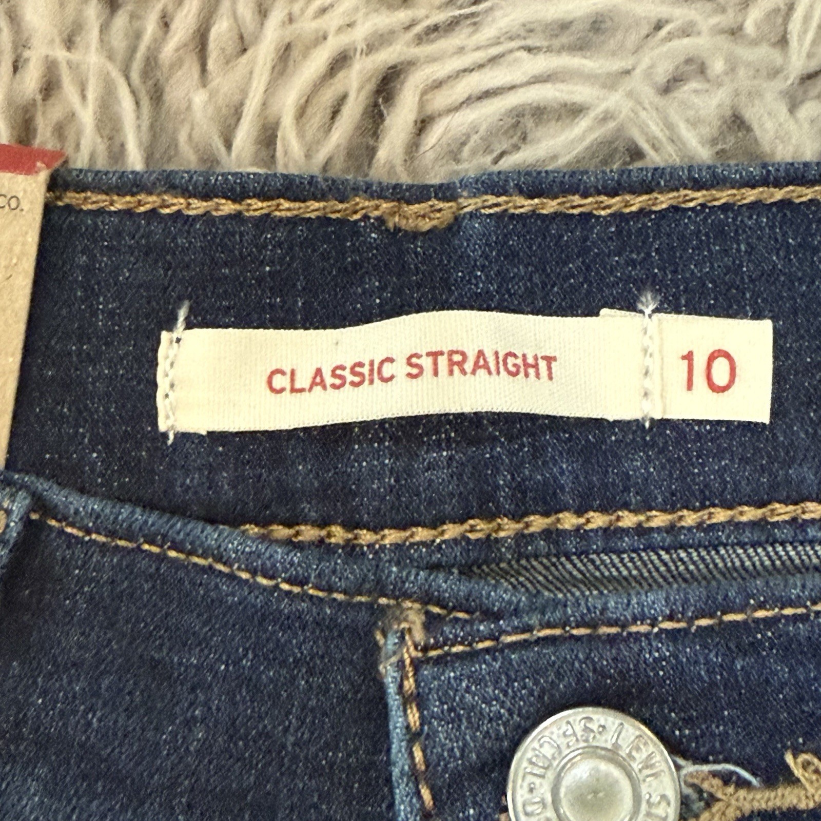 Levis Womens Classic Straight Leg Jeans 10 30 Lapis Dark Horse Medium Wash New