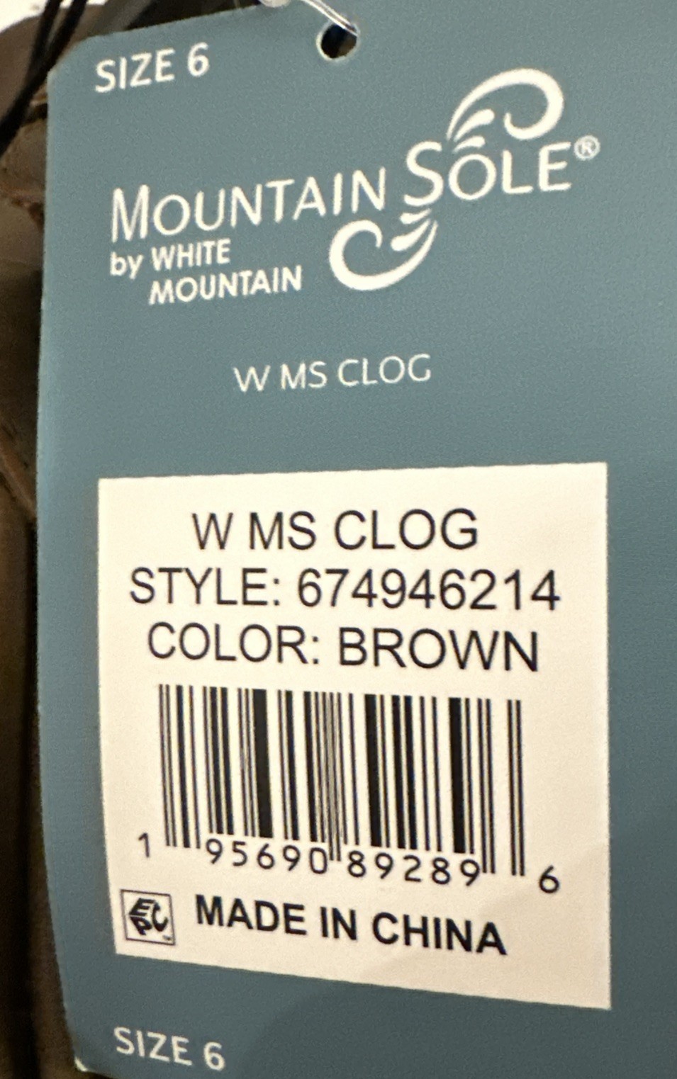 Mountain Sole brown vegan slip on clogs w/buckle detail women’s size 6 NWT