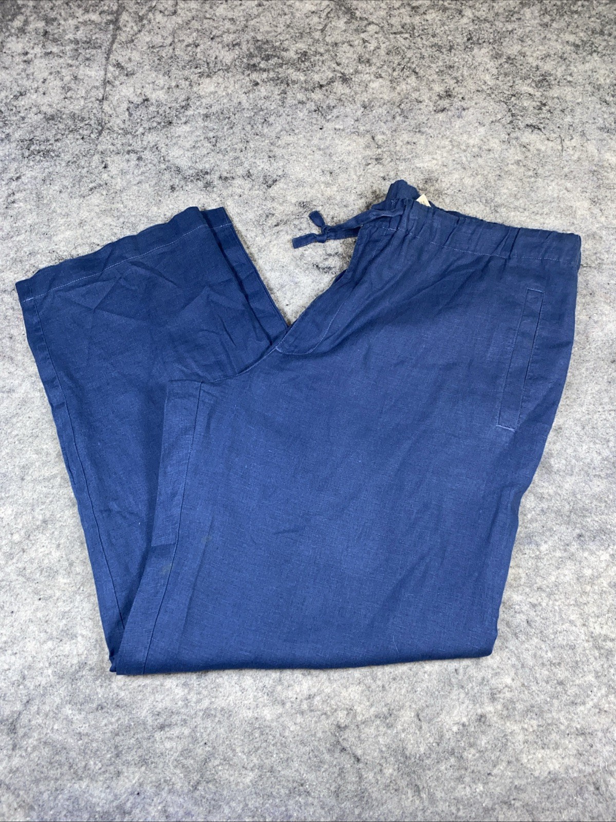 Madison Clothing Co. Linen Pants women’s Large Blue Button Casual Beach Vacay