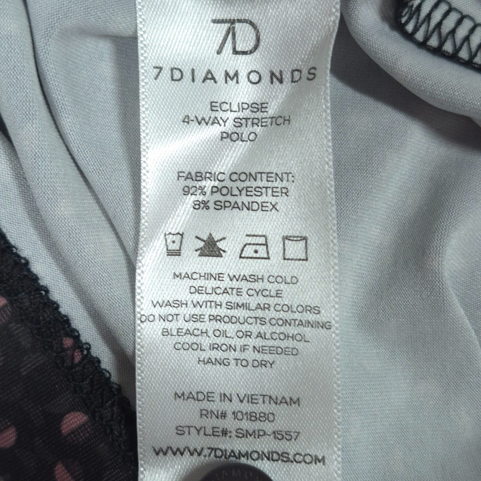 7 Diamonds Eclipse Golf Polo Shirt Wicking Anti-Microbial Stretch Men’s Size Med